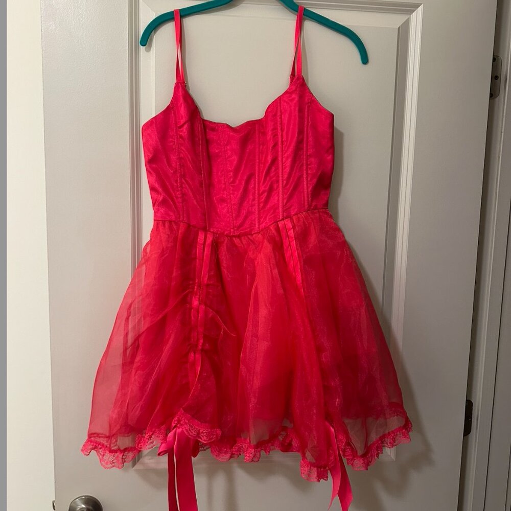 Sugar Thrillz Hot Pink Tulle Party Mini Dress